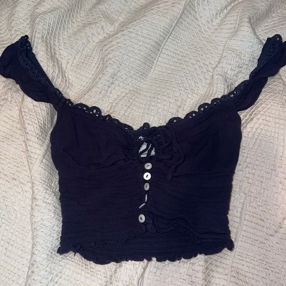 Skylar and Maddison Navy Blue Crop Top Size Small